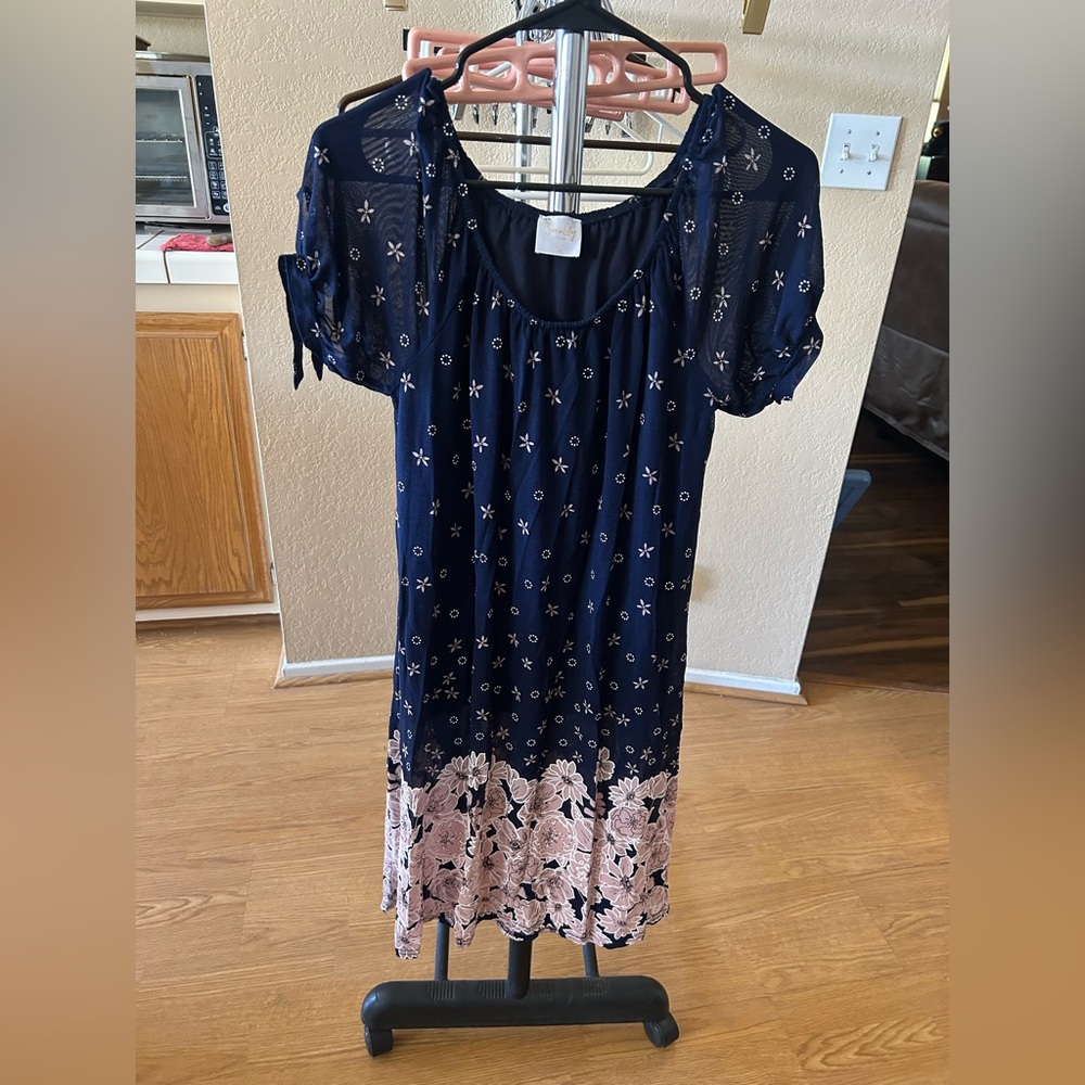 Siren Lily Navy and Pink Floral Dress